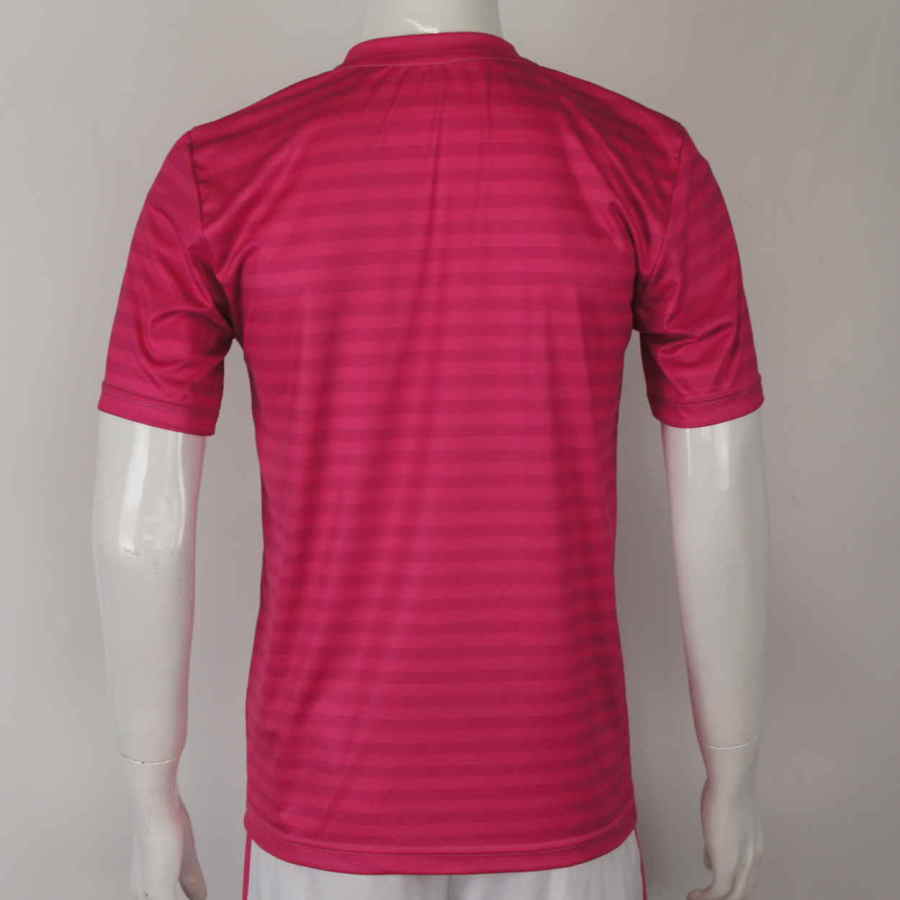เสื้อฟุตบอลพิมพ์ลายคอกลมสีชมพู