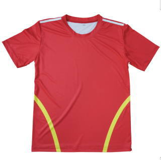 เสื้อทีมกีฬาของรร.อินเตอร์สีแดงเหลืองคุณภาพดี