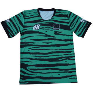 รับสั่งทำเสื้อฟุตบอลพิมพ์ลาย สีเขียว ลายเสือ