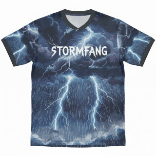 รีวิวผลงานเสื้อฟุตบอลพิมพ์ลาย STORM FANG ดีไซน์พายุสายฟ้าสุดทรงพลัง