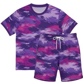 เสื้อกีฬาสั่งทำโทนสีม่วงชมพู ลายแปรงศิลป์ พิมพ์ซับลิเมชั่น สปอร์ตคลับกรุงเทพ Sport Mighty