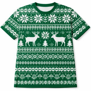 เสื้อฟุตบอลพิมพ์ลาย Sublimation สีเขียวลายกวางเรนเดียร์ พิมพ์ชื่อทีม NNIT ผ้าไมโครโพลีเอสเตอร์