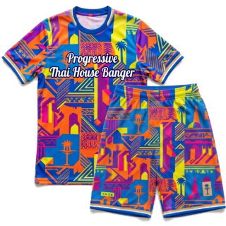 เสื้อกีฬาพิมพ์ลายด้านหน้า ดีไซน์ Progressive Thai House Banger สีสันสดใส โดย Sport Mighty