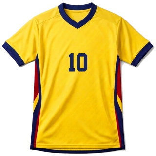 เสื้อกีฬาฟุตบอลสีเหลืองดีไซน์ทีมชาติโคลอมเบีย ด้านหน้า พิมพ์ซับลิเมชั่น โดย Sport Mighty