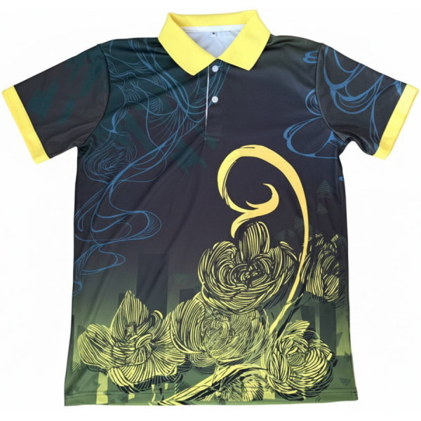 เสื้อโปโลสีเหลือง งานพิมพ์ Sublimation สำหรับกีฬาสี