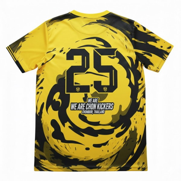ด้านหลังเสื้อบอลพิมพ์ลาย หมายเลข 25 ทีม Chon Kickers ผ้าไมโครโพลีเอสเตอร์ ผลิตโดย Sport Mighty