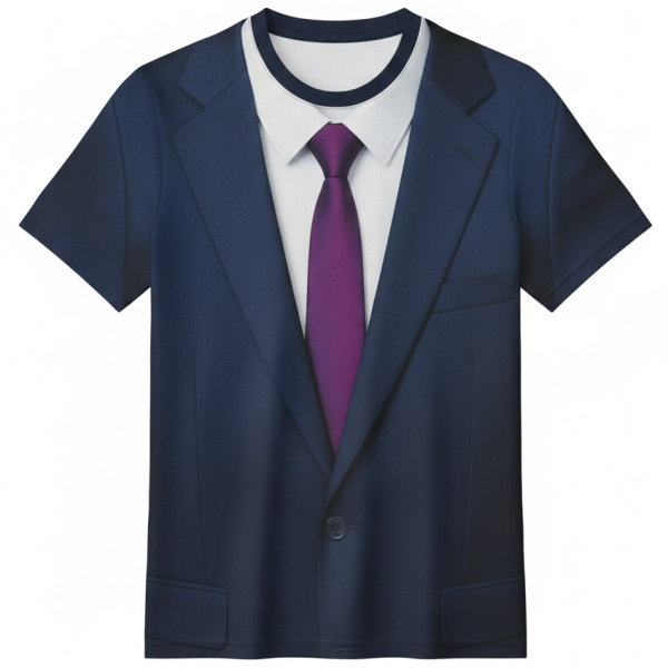 เสื้อฟุตบอลพิมพ์ลายดีไซน์ชุดสูทสีน้ำเงิน เน็คไทสีม่วง ผลิตโดย Sport Mighty กรุงเทพฯ