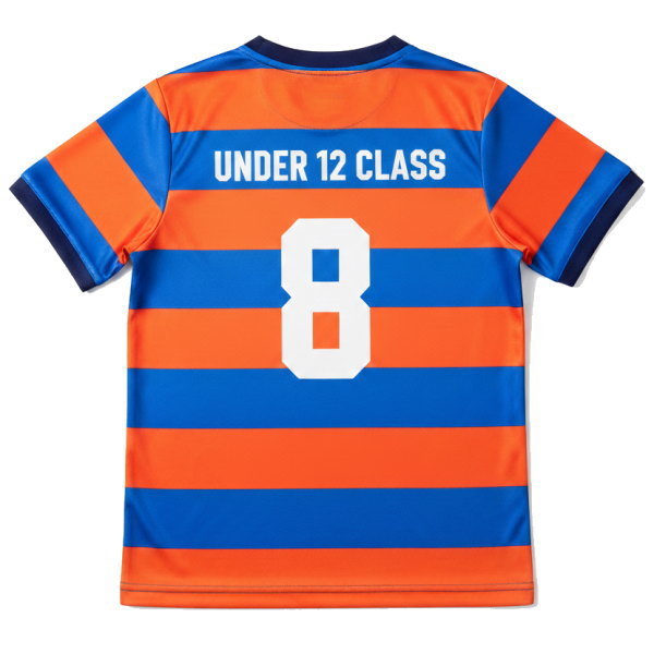 เสื้อฟุตบอลเด็กด้านหลัง สั่งทำพร้อมชื่อทีมและหมายเลข สำหรับทีมโรงเรียนและอะคาเดมี