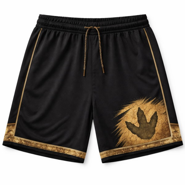 กางเกงกีฬาสีดำลายไดโนเสาร์ ชุดทีมสั่งทำ เข้าชุดกับเสื้อ Khon Kaen UV Dinosaurs Sport Mighty