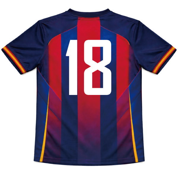 ด้านหลังเสื้อฟุตบอลสั่งทำ พร้อมหมายเลขทีม พิมพ์ sublimation คุณภาพสูง สำหรับทีมฟุตบอลในประเทศไทย