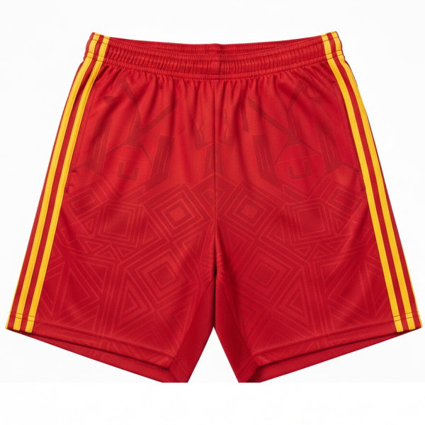 กางเกงบอลสีแดงพิมพ์ลาย กางเกงกีฬาไมโครโพลีเอสเตอร์คุณภาพสูง