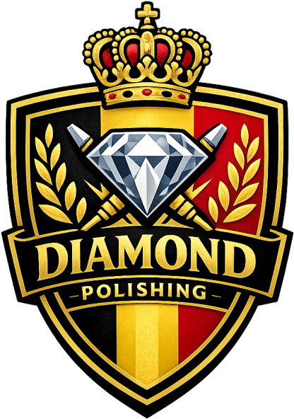 โลโก้ทีม Diamond Polishing ตราสัญลักษณ์สีทองดำแดง สำหรับชุดฟุตบอลสั่งทำ