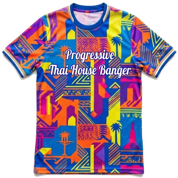 เสื้อกีฬาพิมพ์ลายด้านหน้า ดีไซน์ Progressive Thai House Banger สีสันสดใส โดย Sport Mighty
