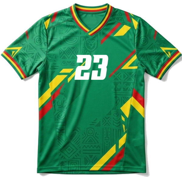 เสื้อฟุตบอลสั่งทำสี Rastafari สไตล์ทีมชาติแคเมอรูน ผลิตโดย Sport Mighty