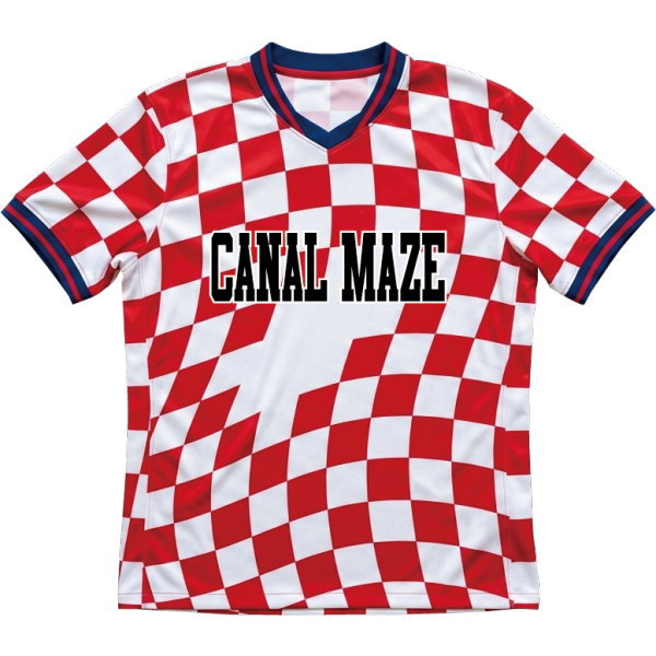 เสื้อฟุตบอลสั่งทำลายตารางแดงขาวสไตล์โครเอเชีย ด้านหน้า