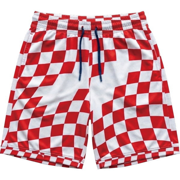 ชุดฟุตบอลสั่งทำ เสื้อและกางเกงลายตารางแดงขาว