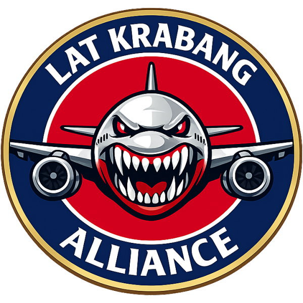 โลโก้ทีม Lat Krabang Alliance งานพิมพ์ดิจิทัลคุณภาพสูงบนเสื้อกีฬา