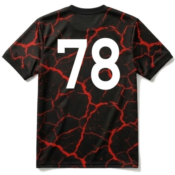 ด้านหลังเสื้อบอลสั่งทำ พิมพ์เบอร์หมายเลข 78 ระบบ Sublimation สีขาวชัดเจน