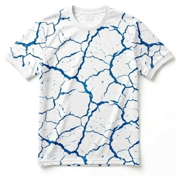 เสื้อฟุตซอลพิมพ์ลายสายฟ้าสีน้ำเงินด้านหน้า สั่งทำพิเศษเนื้อผ้า Micro Polyester