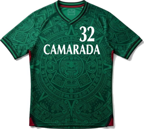 เสื้อฟุตบอลพิมพ์ลายสีเขียว ลายกราฟิก Aztec เม็กซิโก โดย Sport Mighty