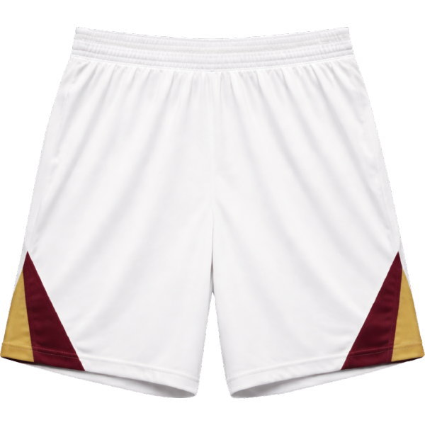 กางเกงบอลสีขาวสั่งทำ ลายพิมพ์ซับลิเมชั่นสีเลือดหมูทองเข้าชุด