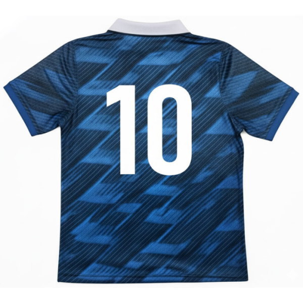 ด้านหลังเสื้อกีฬาพิมพ์ชื่อและเบอร์ 10 ขนาดใหญ่ เนื้อผ้าไมโครโพลีเอสเตอร์ระบายอากาศดี