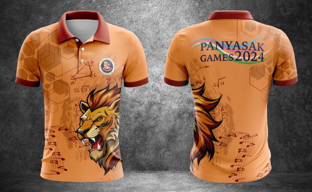 เสื้อกีฬาสีส้ม พิมพ์ลายสิงโต Panyasak Games 2024