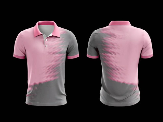 เสื้อโปโลกีฬาสีชมพูเทา เหมาะสำหรับเสื้อทีมหรือเสื้ออีเว้นท์