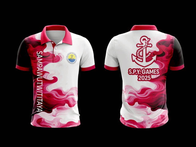 เสื้อกีฬาพิมพ์ลายสีแดงขาว สำหรับงานวิ่งมาราธอนและกิจกรรมกลางแจ้ง